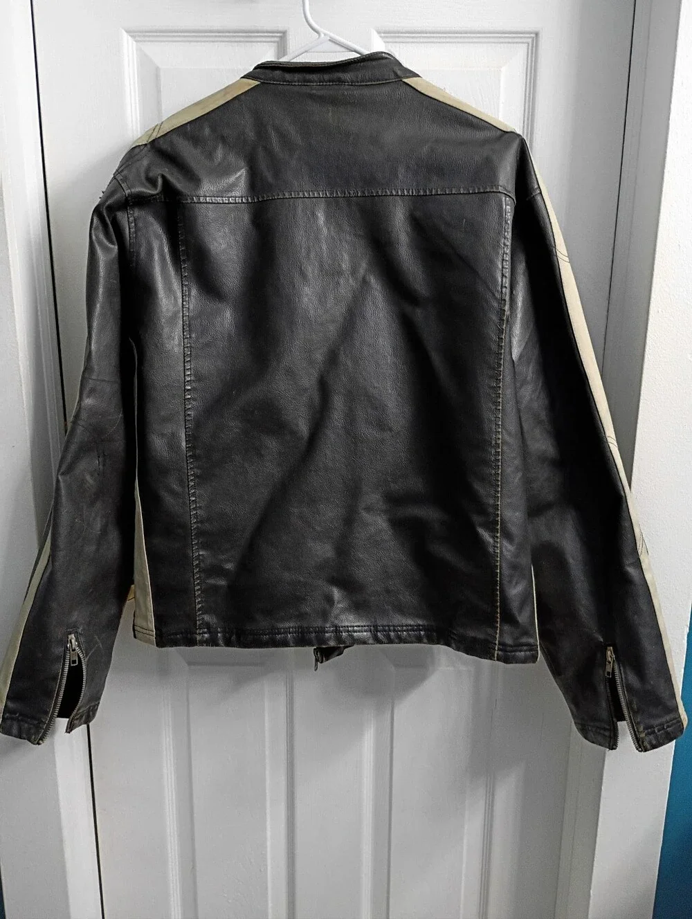 Vintage Worn In Arizona Jean Company Black Jacket with Cream Side Stripes